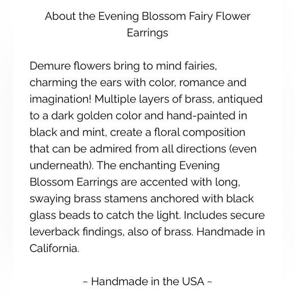 FAIRY FLOWER EARRINGS - Picture 5 of 5